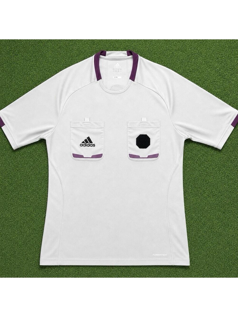 Adidas Referee 12 Short Sleeve Jersey Men Size L Soccer Climacool Gray Pockets